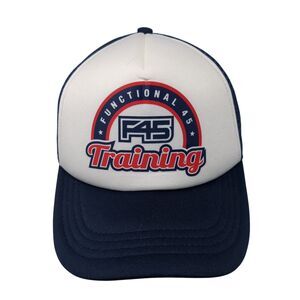 F45 Functional 45 Training Snapback Trucker Hat Blue OS Adjustable Mesh Back